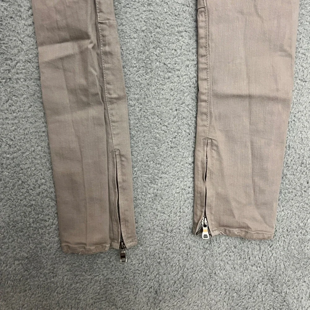 Jordan Craig Sean Jeans Mens 30x32 Tan Excellent Distressed Moto‎ Ankle Zip